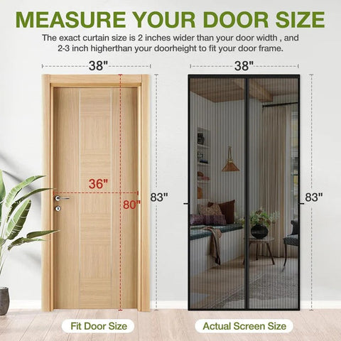 (Free Deliverey) Mosquito Door Net Mesh Screen – Magnetic Hands Free Closer